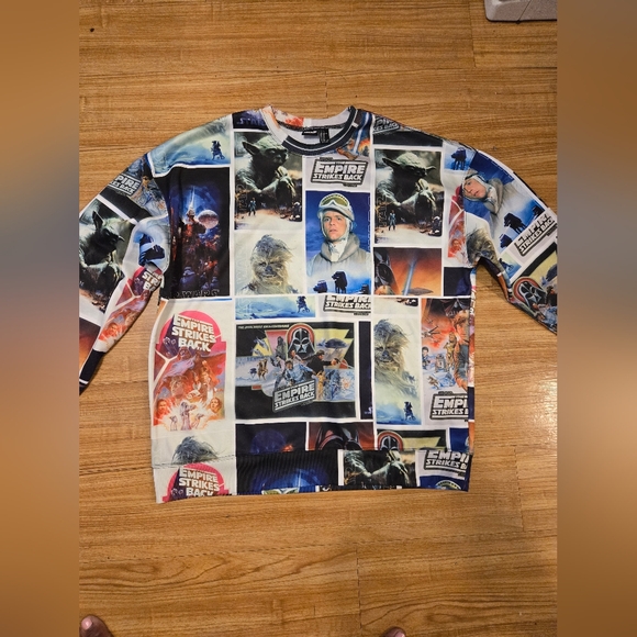 Star Wars Sweatshirt Men's  Pullover Empire Strikes Back 80s Size XL - Picture 9 of 12